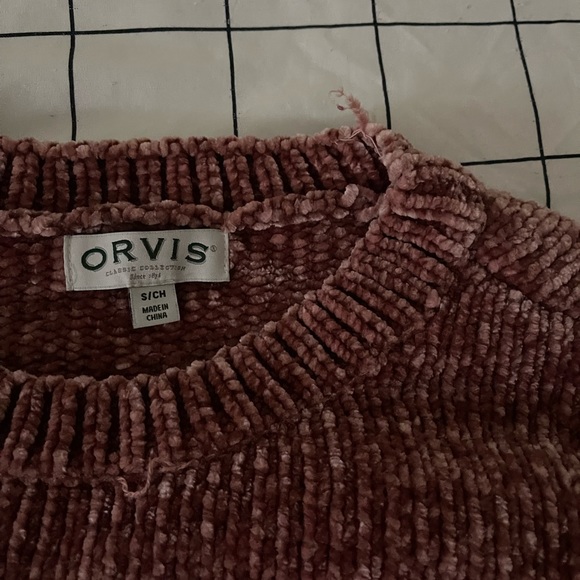 Orvis chenille mauve velvet soft knit sweater - Picture 2 of 3